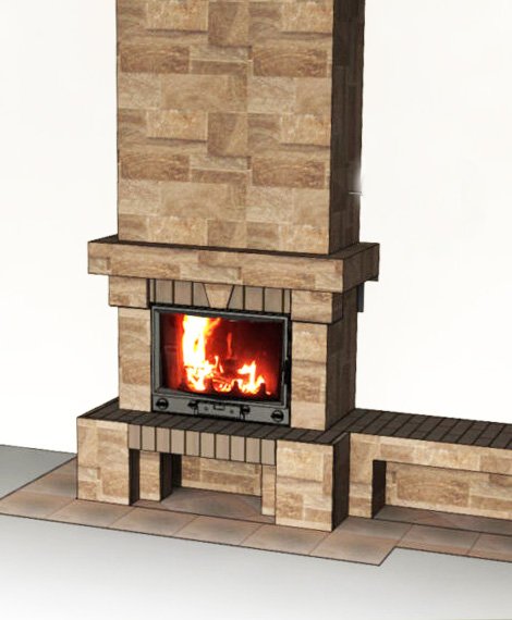 Projekt kominka z kamienia naturalnego