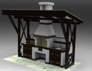 Murowany grill ogrodowy