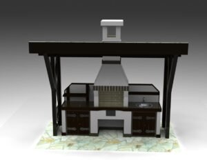 Murowany grill ogrodowy