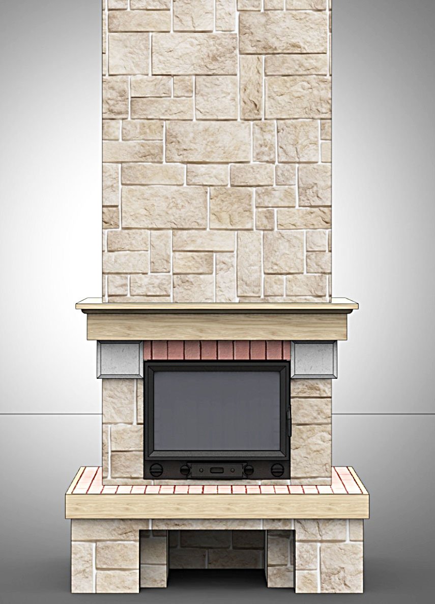 Projekt kominka z kamienia naturalnego