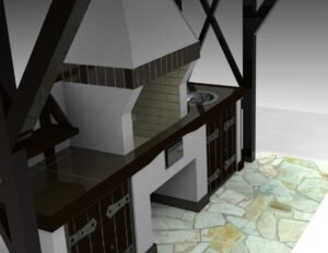 Murowany grill ogrodowy