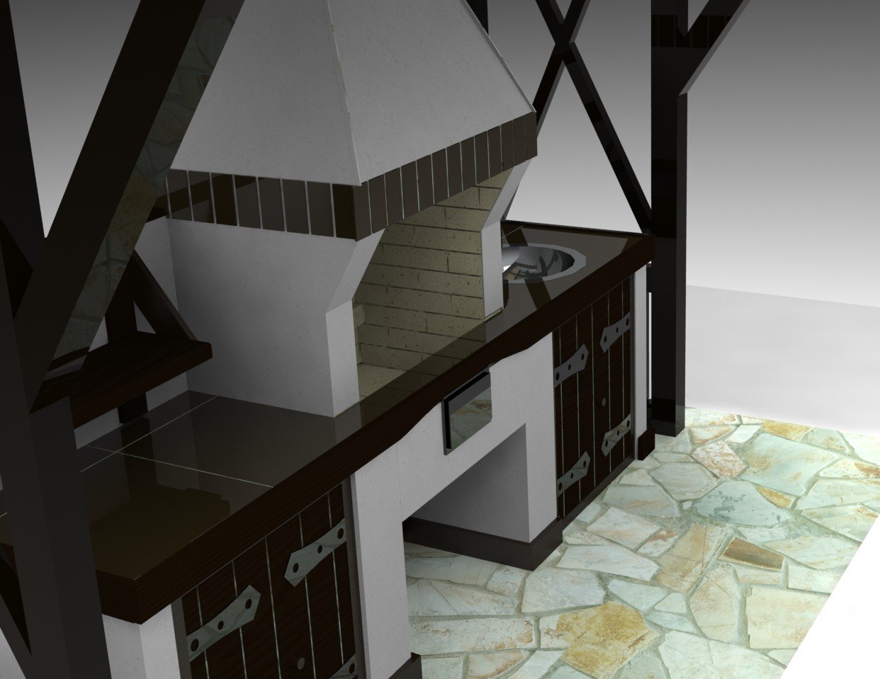 Murowany grill ogrodowy