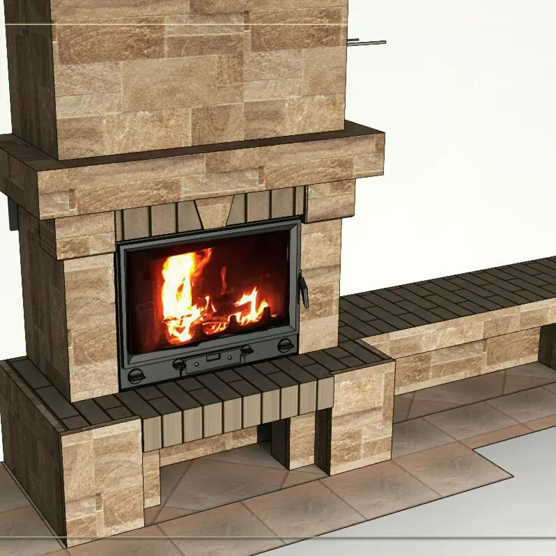 Projekt kominka z kamienia naturalnego